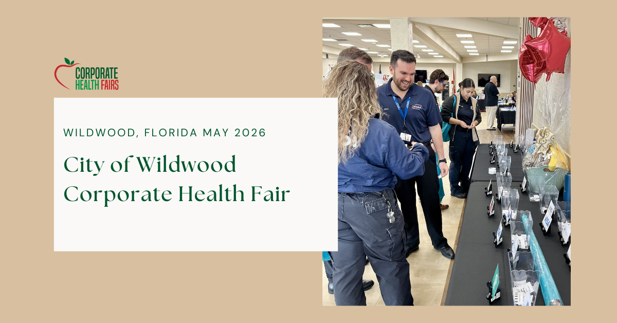 On-site wellness events Orlando City of Wildwood health fair raffle table